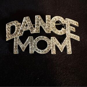DANCE MOMS Silver and Crystal Dance Mom Pin by E Jools